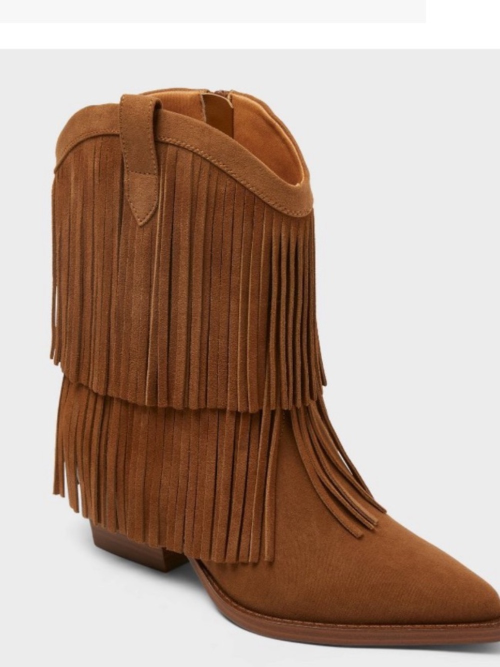 Universal Thread  Austin Fringe Brown  Suede Western Ankle Boots - Women's